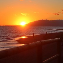 Sunset on the beach of Torre de Benagalbon